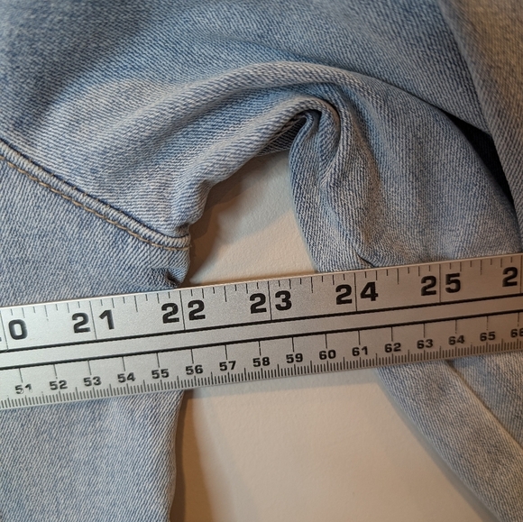 Logo Lori Goldstein Women's Shirt Jacket Sz 12 Denim w Frayed Hem Blue A587517 - Picture 10 of 10